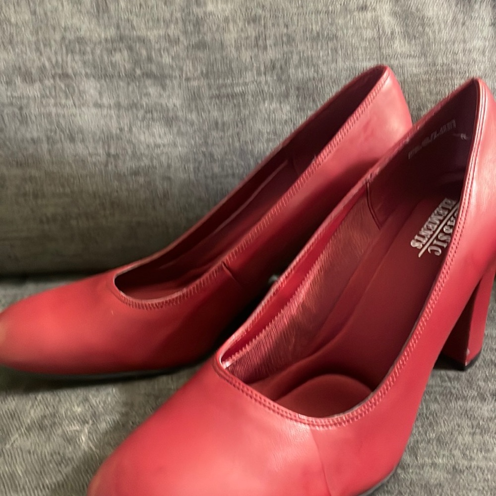 red leather high heels classic elements